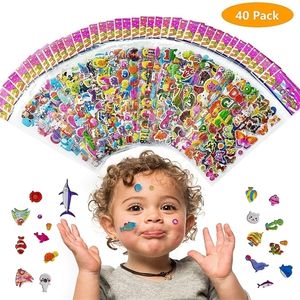 40 Sheetslot Cartoon Adesivos 3D Cartos de desenhos animados Princess Random Puffy Sticker Gifts For Girls Boys Festival Party Stickers 220815