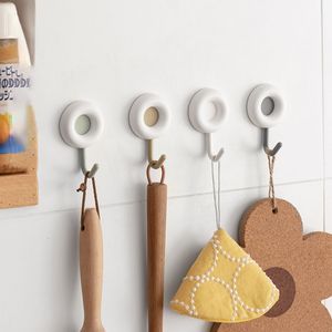 Household Non-marking Adhesive Round Hook Sticker Kitchen Bathroom Toilet No Drilling Removable Reusable Wall Hooks
