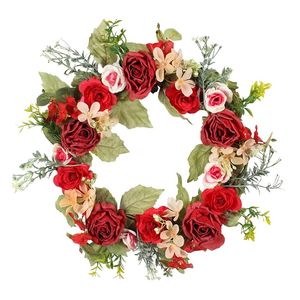 Decorative Flowers & Wreaths Outdoor For Front Door Wreath Sash Rope Shaped Platter Christmas Riff Valentines Day Heart WreathDecorative