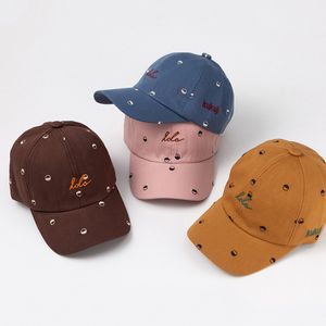 Sevimli mektup baskı bebek şapka yumuşak pamuk çocukları çocuk ayarlanabilir beyzbol şapkaları erkek kız şapkalar çocuklar snapback hip-hop güneş şapka s64