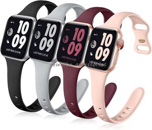 Wholesale men apple watch for sale - Group buy Sport Slim Silicone Thin Soft Narrow Replacement Strap Wristband for Apple Watch Bands mm mm mm mm mm mm iWatch Series SE Women Men
