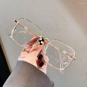 Модные солнцезащитные очки рамы миопийские очки рамки корейский стиль персонализированный анти -синий свет улица Стреляйте в простую зеркальную мозу Pros22