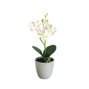 Dekoracyjne kwiaty wieńce plastikowe fałszywe rośliny symulacji kwiat phalaenopsis weselne ozdoba ozdoby sztuczne z garnkiem