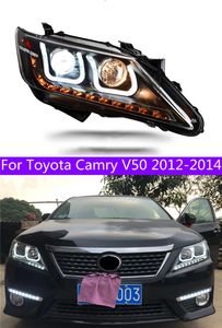 Bil LED-strålkastare för Toyota Camry V50 2012-2014 LED Xenon glödlampa lågbalk strålkastare bifokal lins dagtid lampor