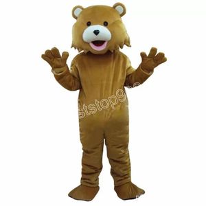 Prestanda brun björn maskot kostym halloween jul tecknad tecken outfits kostym reklam broschyrer tyg