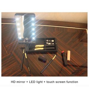 Compact Mirrors Lights Rotatable LED Makeup Mirror Portable Folding Justerbar ljusstyrka Tools Cosmetics AccessoriesCompakt