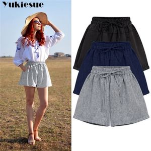 Sommarkvinnor S shorts femme kvinnlig hög midja bomullslinne damer korta heta byxor för kvinnor shorts kvinna plus size womens shorts 210412