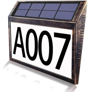 Night Lights Outdoor Solar LED House Number Light Energy Saving Door Plate DIY Garden Garage