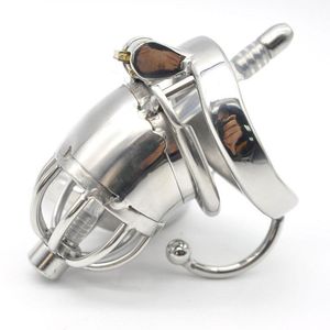 Wholesale urethra sound cage for sale - Group buy Cockrings Short Style Cock Cage Stainless Steel Male Chastity Device With Plugs Urethra Sound Arc Ring Scrotum Separator