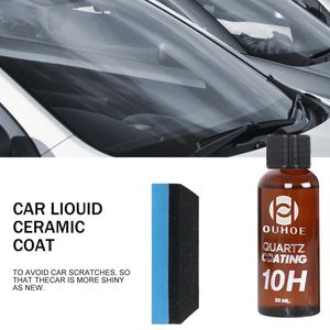 Car Cleaning Tools 50ml 10H Hardness Anti-Scratch Ceramic Coat Super Hydrophobic Glass Coating Auto Paint Care Polish Agent Maintenance