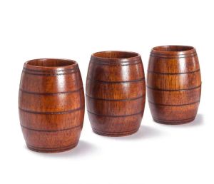 Träfatformad ölmugg Crestive Wood Beers Cup Chicken Bar Drinkware Ving Glas Portable Trä-tumbler SN4549 YT66TGF