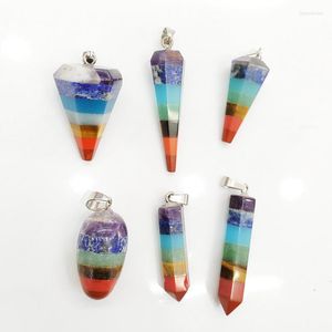 Подвесные ожерелья типы естественные полуоткрытые каменные конусные шестиугольники Энергетическая маятник DIY аксессуары для изготовления ожога на ожогах