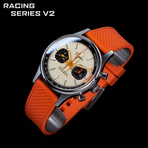 Sugess Pilot Watch ST19 Seagull Movement Swaneck Wristwatches Mechanical Chronograp Sappire Crystal Military Limited Racing 1963 220621
