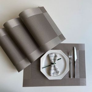 4 Pcs/set Placemat PVC Western Food Mat el Insulation Pad Home Waterproof and Ironing Table Placemats Buffet Coaster Set