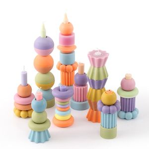 Wholesale string blocks for sale - Group buy Craft Tools DIY Silicone Candle Molds Handmade Building Blocks Making Mould String Of Taper Candles Decor