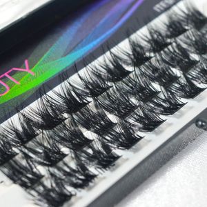 Wholesale plastic synthetic for sale - Group buy QSTY Cluster Individual Grafting Eyelashes D Russian Volume Segmented Lashes Fluffy Soft Natural long Makeup Eyelash Extension Ciils Bundles