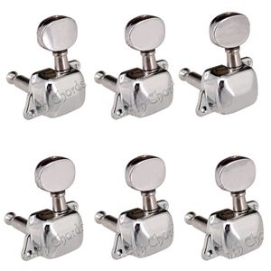 6L Chromed Inline Semiclosed Guitar Tuning Pegs Tuners Machine Heads for Left handed Electric Guitar