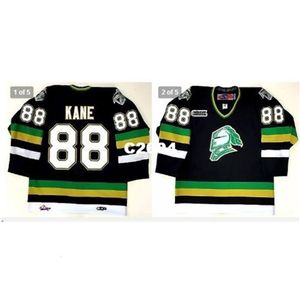 Uf Chen37 Real Men real Full embroidery #88 Patrick Kane London Knights Ohl Jersey New Chicago Blackhawks or custom any name or number HOCKEY Jersey