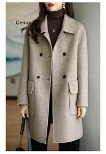 Women Winter thin Jacket Ladies Cardigan Outwear slim cardigan woolen coat 2021 New Fashion Autumn pocket long-sleeve Coat T220714