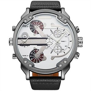 Armbanduhren Relojes Hombre 2022 Luxus Männer Militär Armee Uhr Dual Time Quarz Große Zifferblatt Armbanduhr Oulm Uhr Für Camping Feld Ticker