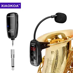 Xiaokoa UHF Wireless Saxophon Mikrofon System Clip auf Musikinstrumenten Wireless Empfänger-Sender für Saxophon-Trompete