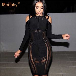 Зимняя новая женская повязка платья Bodycon Celebrity Party White Black Hollow Out Рождественские платья Vestidos 201008