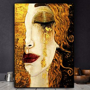 Classic Artist Gustav Klimt Tear Abstract Oil Painting Posters And Prints Quadros Wall Art Picture For Living Room Decor Cuadros