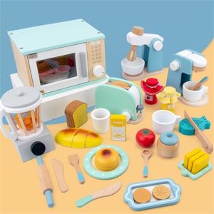 Children Play House Large Simulation Microwave Kitchen Utensils Play House Kitchen Toys Dollhouse Furniture Baby Gifts LJ201211