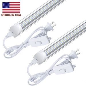 Stock in US 2FT LED Tubes Shop Light 24W 5000K 6000K Linkable Utility Ceiling Lights 2680LM High Output T8 Integrated LEDs Tube Fixture for Room Garage Workbench