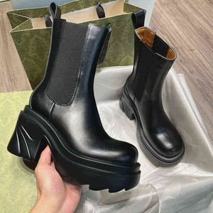 Martin Boots Женская осень и зима 2021 густого на каблуках рукав для кекса средняя трубка Челси короткие ботинки британский стиль
