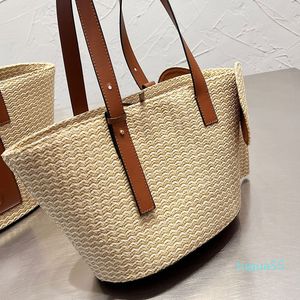 designer Bags Tote Bag Women Handbag Knitting Shopping Shoulder Bag Rainbow Stripe Leather Straps Tape Large Capacity