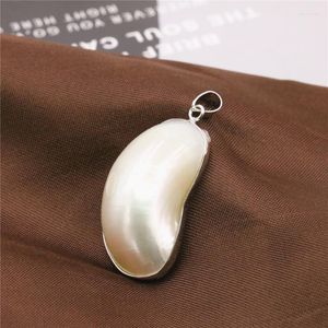 Pendant Necklaces Classic Natural White Abalone Shell Oval Necklace Sweater Chain Accessory Gift Jewelry Making M461Pendant