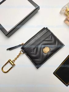 Luxurys Designers Titular do Cartão Bolsa Chave Famosa Bolsa Marmont Zipper Carteiras Cartões de Moda Hangbag Moedas Genuínas Homens Carteira Leather240P