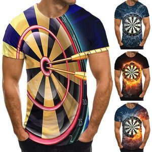 Homens camisetas Dart Board T-shirt Dardos Jogue Jogo Gráfico Tee Camisetas Engraçado Roupas de Verão Personalizado Top Manga Curta Para Men252D