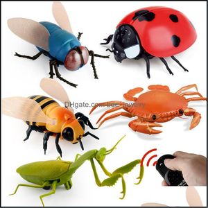 Electric RC Dieren Elektrische vreemde afstandsbediening huisvlieg Ladybug krab bijen simatie lastige infrarood RC Insect Toy Bdebaby DHZN0