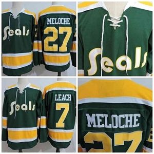 Chen37 C26 NIK1 MENS NIK1 TAGE GILLES MELOCHE Jerseys # 7 Reggie Leach zszyty koszulka hokeja