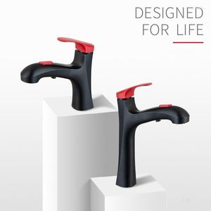 Bathroom Sink Faucets AQJ Single Handle Pull-out Mixer Accessories Taps Luxury Design Kitchen Faucet For