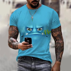 Erkek Tişörtler Erkek ve Kadın Modası Yaz O Boyun Kısa Kollu Günlük Gevşek 3D Dijital Baskı T-Shirtçen
