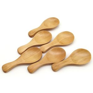 8Pcs Kleine Holz Salz Löffel Massivholz Gewürze Löffel Handgemachte Honig Teelöffel Gewürz Zucker Kaffee Tee Marmelade Senf Eis creme