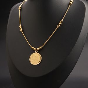 Pendant Necklaces Trendy Ancient Coin Necklace In Gold Arabic Turkish Pendants Unisex Chain Bijux MarriagePendant