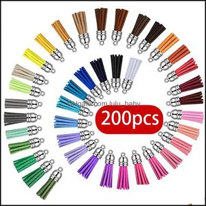 Keychains Fashion Accessoires Colorf Tassel hanger lederen rand diy sieraden maken voor oorbellen Bracelet ketting dhnfd