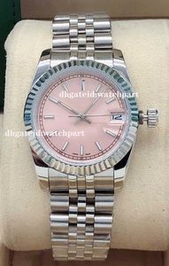 Różowe zegarki dla kobiet zegarek ze zegarem ze stali nierdzewnej data mody AAA jakość projektantów mechanicznych zegarków Orologio RELOJ Montre de Luxe