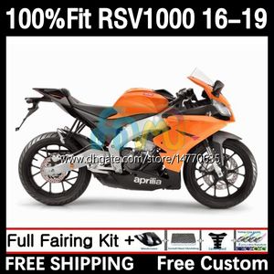 Spritzgusskörper für Aprilia RSV4 RSV 1000 RSV-1000 RSV1000R 16-19 Karosserie 5DH.84 RSV1000 R RR 16 17 18 19 RSV1000RR 2016 2017 2018 2019 OEM-Verkleidung hellorange