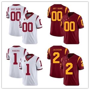 XFLSP Custom USC Trojans Men's College Futebol Jersey Sam Darnold Polamalu Personalizado Costura Qualquer Nome Número Bordado Jerseys S-4XL