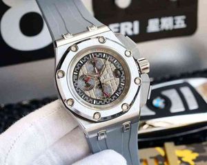 Luxury Mens Mechanical Watch Product Launch Spot Selling Original för män Anti Glare Round Dial Rubber Strap Swiss Es Brand Wristwatch