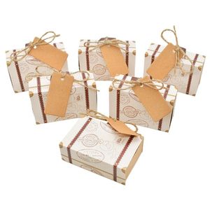 Geschenkwikkeling stks koffer snoepdoos met tags touw reisthema Party Packaging Boxes Wedding Birthday Anniversary Baby Shower Voortgift