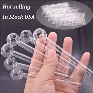 Hot Selling Thick Pyrex Glass Oil Burner Pipe Clear Color High Quality Smoking Pipes Transparent Great Tube 4inch Large In Stock