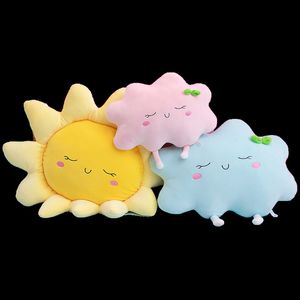 1pc Sleepy Sun Pink Blue Clouds Pillows Elastic Plush Ultra Soft Stuffed Throw For Babies Children Cot Car Decor Props 220507