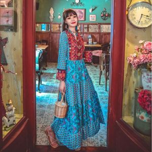 Casual Dresses 2022 Est Fall Fashion Layered Pleated Swing Floral Embroidery Maxi Dress Elegant Robe Femme Muslim Arabian Oman Long Long