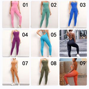 Kvinnor Jumpsuit Yoga Sport Suits High midja Summer Running Strong Stretch Fitness Nylon Clothing Gym Clothes Hip-lifting Leging Well Fit Jumpsuits Rompers 001